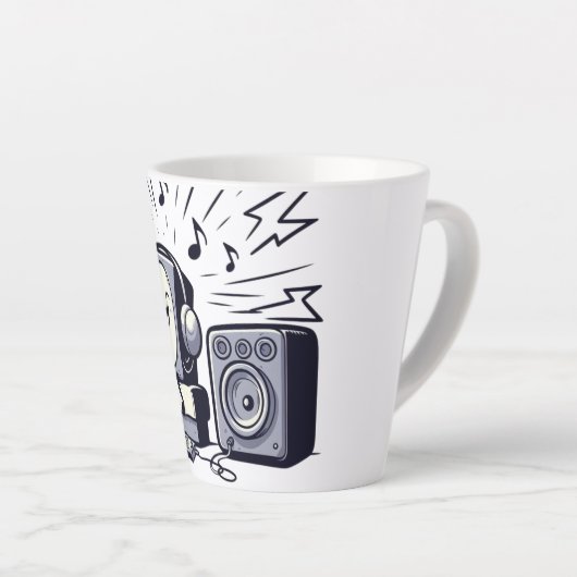 Cute Music Lover – Fun Cartoon Coffee Mug 01 (Angle droit)