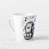 Cute Music Lover – Fun Cartoon Coffee Mug 01 Latte Mok (Linkerhoek)