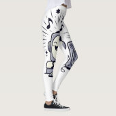 Cute Music Lover – Fun Cartoon Workout Leggings (Droite)