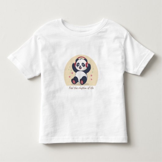Cute Music Panda Kinder Shirts (Voorkant)