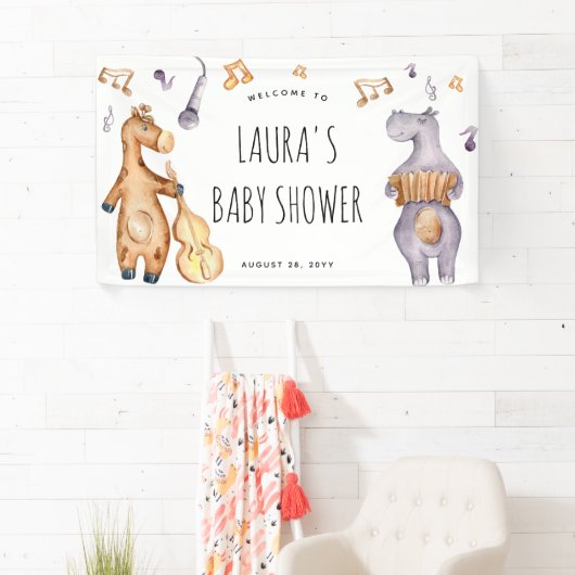 Cute Musical African Animals Baby shower Spandoek (Insitu)