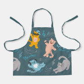 Cute Musical Cats Pattern Kinder Kitchen Schort (Voorkant)