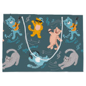 Cute Musical Cats Pattern Kinderen Birthday Groot Cadeauzakje (Achterkant)