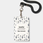 Cute Musical Notes Patroon Badge (Back with Lanyard)
