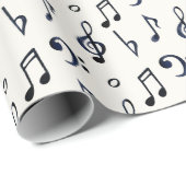 Cute Musical Notes Patroon Cadeaupapier (Rol Hoek)