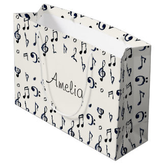 Cute Musical Notes Patroon Groot Cadeauzakje