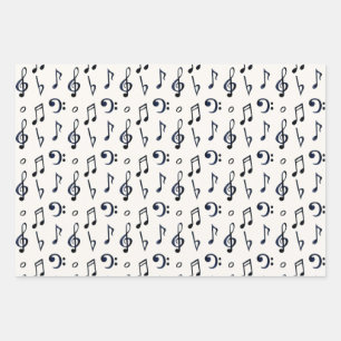 Cute Musical Notes Patroon Inpakpapier Vel