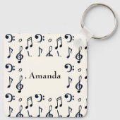 Cute Musical Notes Patroon Sleutelhanger (Achterkant)