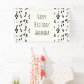 Cute Musical Notes Patroon Spandoek (Insitu)