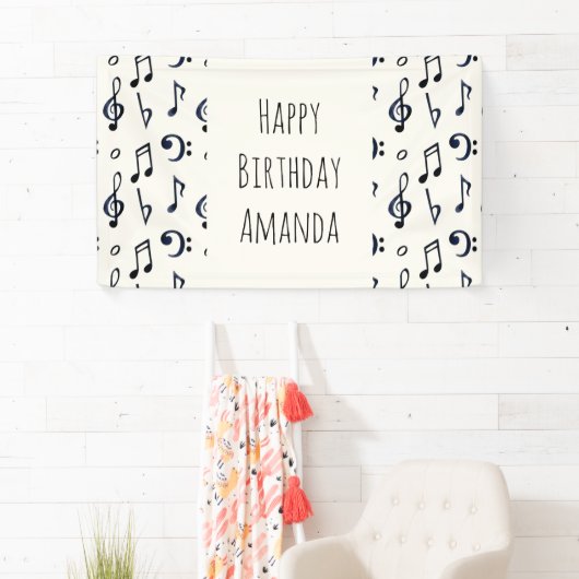 Cute Musical Notes Patroon Spandoek (Insitu)