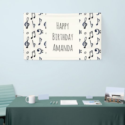 Cute Musical Notes Patroon Spandoek (Beurs)