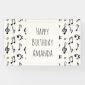 Cute Musical Notes Patroon Spandoek (Horizontaal)