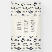 Cute Musical Notes Patroon Spandoek (Verticaal)