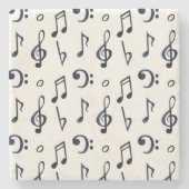 Cute Musical Notes Patroon Stenen Onderzetter (Voorkant)