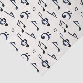 Cute Musical Notes Patroon Tissuepapier (Detail)