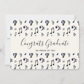 Cute Musical Notes Pattern Afstuderen Feestdagenkaart (Voorkant)