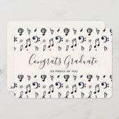 Cute Musical Notes Pattern Afstuderen Feestdagenkaart (Voorkant / Achterkant)