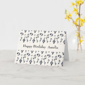Cute Musical Notes Pattern Birthday Kaart (Gele Bloem)