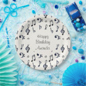 Cute Musical Notes Pattern Birthday Papieren Bordje (Feest)