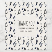 Cute Musical Notes Pattern Dank u gebeurtenis Wijn Etiket (Enkel label)
