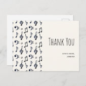 Cute Musical Notes Pattern Hartelijk dank Briefkaart (Voorkant / Achterkant)
