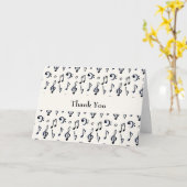 Cute Musical Notes Pattern Hartelijk dank Kaart (Gele Bloem)