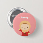 Cute Muslim Girl met Hijab Scarf Winter Ronde Button 5,7 Cm (Voorkant /achterkant)