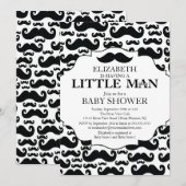 Cute Mustache Bash Boys Baby shower Kaart (Voorkant / Achterkant)