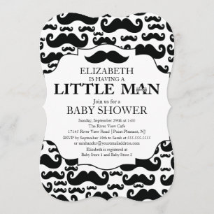 Cute Mustache Bash Boys Baby shower Kaart