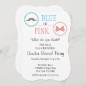 Cute Mustache & Bow Genre Reveillez Invitation (Devant / Derrière)