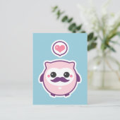 Cute Mustache Owl Briefkaart (Staand voorkant)