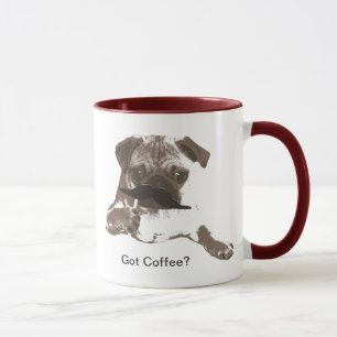 Cute Mustache Pug Coffee Mugs Mok