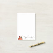 Cute naam van oranje cartoon kat post-it® notes (Op bureau)