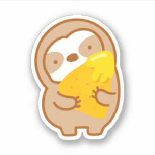 Cute Nacho Cheese Chip Sloth Sticker
