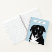 Cute Name Black Bi Aussie Puppy | Blauw notebook Notitieboek (Binnen)
