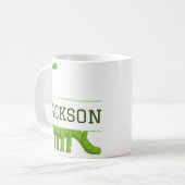 Cute Name Personalized Dinosaur White Koffiemok (Voorkant links)