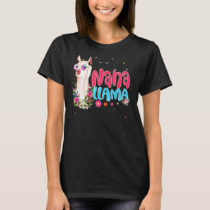 Cute Nana Llama Moederdag Women Birthday T-shirt
