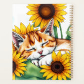 Cute Napping Kitten and Sunflowers Personalized (Dos)