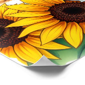 Cute Napping Kitten and Sunflowers Poster (Hoek)