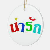 Cute ♦ Narak in het Thaise Taalscript ♦ Keramisch Ornament (Links)