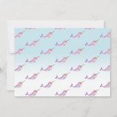 Cute narval arc-en-ciel invitation bébé douche (Dos)