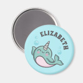 Cute Narwhal Magneet (Voorkant / Achterkant)