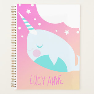 Cute Narwhal Ombre Roze Pastel Planner