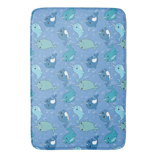 Cute Narwhal Pattern Badmat (Voorkant Verticaal)