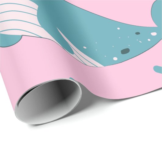 Cute Narwhal Pattern Cadeaupapier (Rol Hoek)