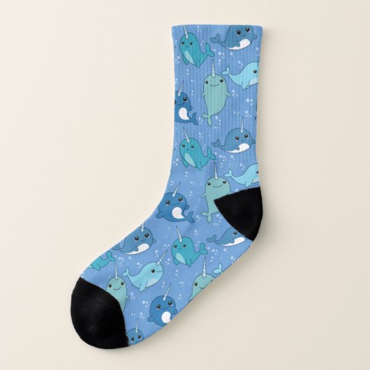 Cute Narwhal Pattern Sokken (Rechts binnenkant)