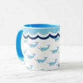 Cute Narwhal Whale Coffee Mok (Voorkant links)