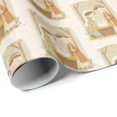 Cute Natitivity-kerst Cadeaupapier (Rol Hoek)