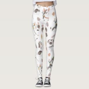 Cute Native American Puppy Pattern Leggings