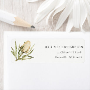 Cute Native Banksia Waterverf Floral Address Etiket